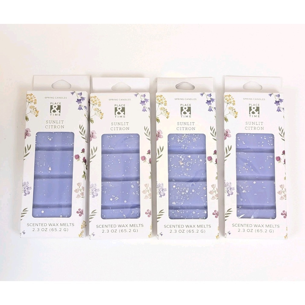 Place & Time Sunlit Citron Wax Melts 2.3 oz Citrus Herbal Citron Musk 4 Pack New